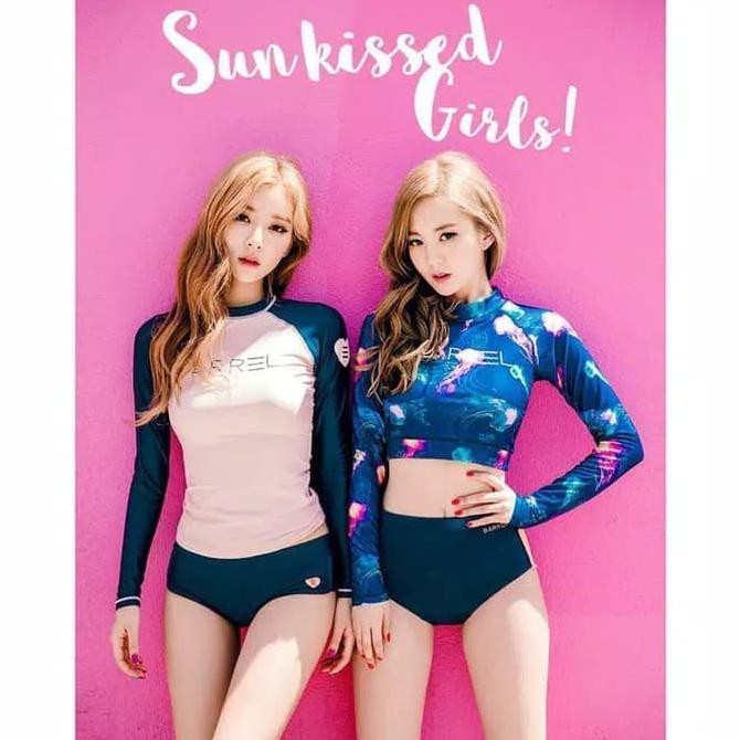 Korean Pink Barrel Bikini Set Women Swimming Suit Baju Renang Wanita - PINK, M
