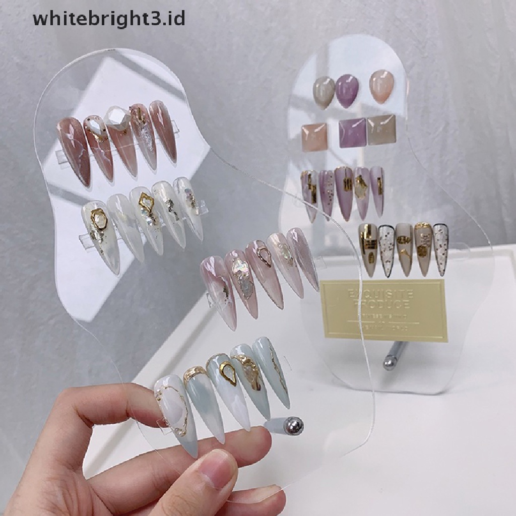 {whitebright3.id} Irregular Acrylic Nail Art False Tips Display Board Shelf Display Stand Manicure ,