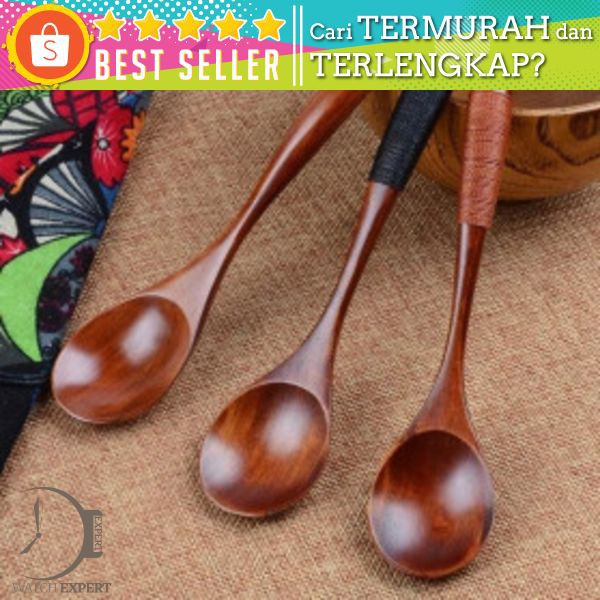 Novelty Sendok Makan Centong Sayur Bahan Kayu Wooden Spoon - RR-20 - Brown