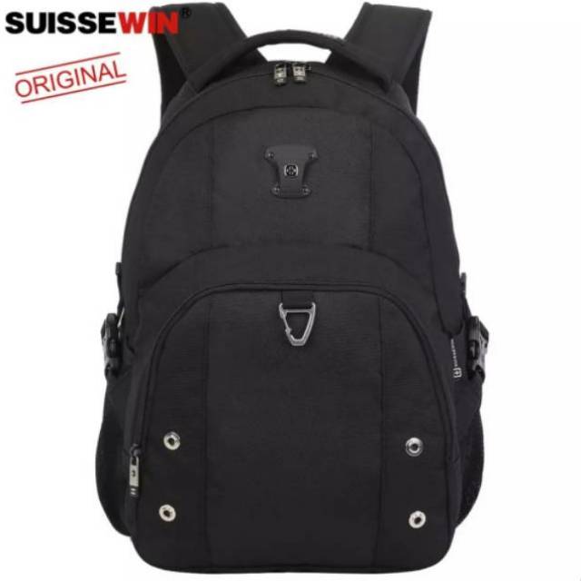 Tas Ransel laptop Tas sekolah Tas kerja Original impor Suissewin ORI 18 inch Backpack