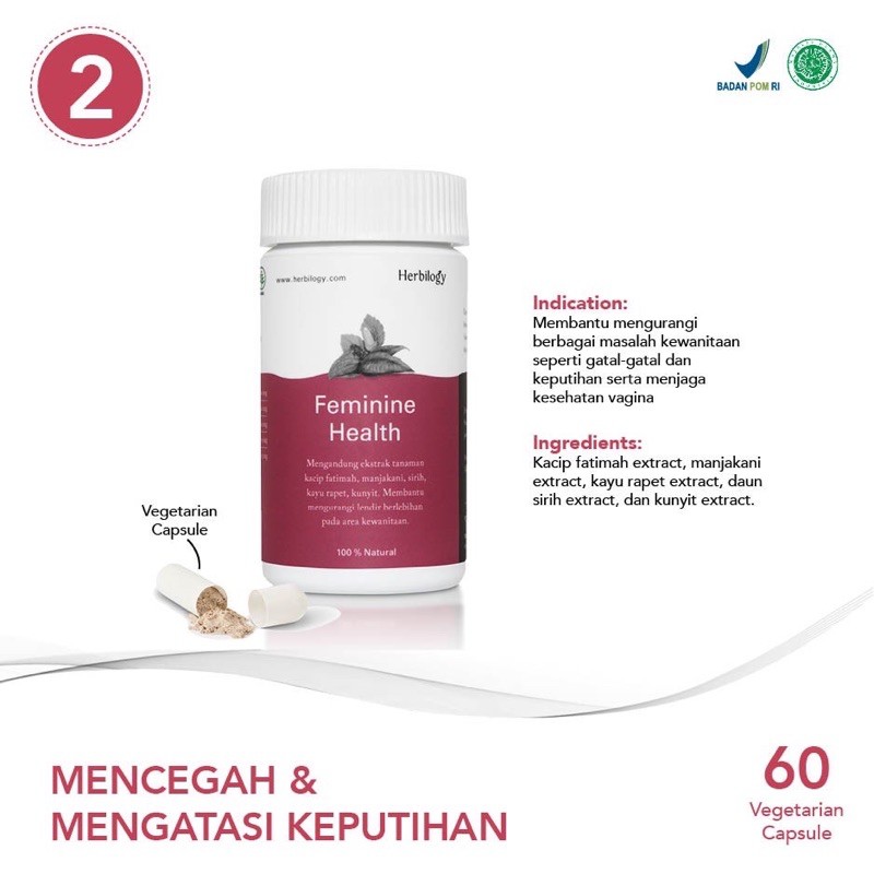 PAKET HERBILOGY PRODUCTIVE WOMEN (FEMI COMFORT dan FEMININE HEALTH) CAPSULE