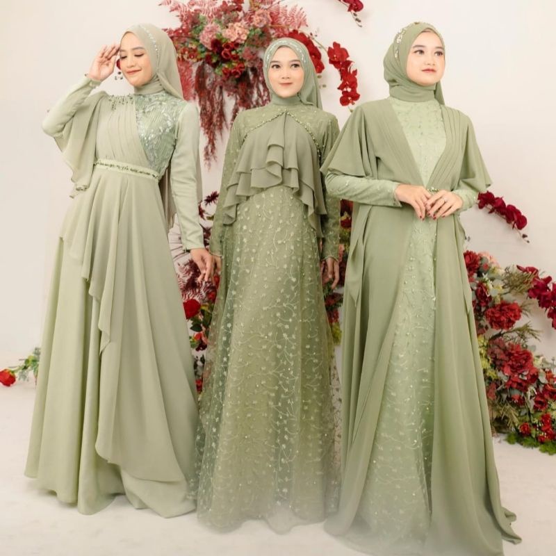 Nagina Dress Tile Layer Cerutty Apply Mutiara 1 Dress 10 Look Gamis Seragam Bridesmaid Sage Green Dress Rosegold Dress Brukat Remaja Muslimah Gamis 10 Model