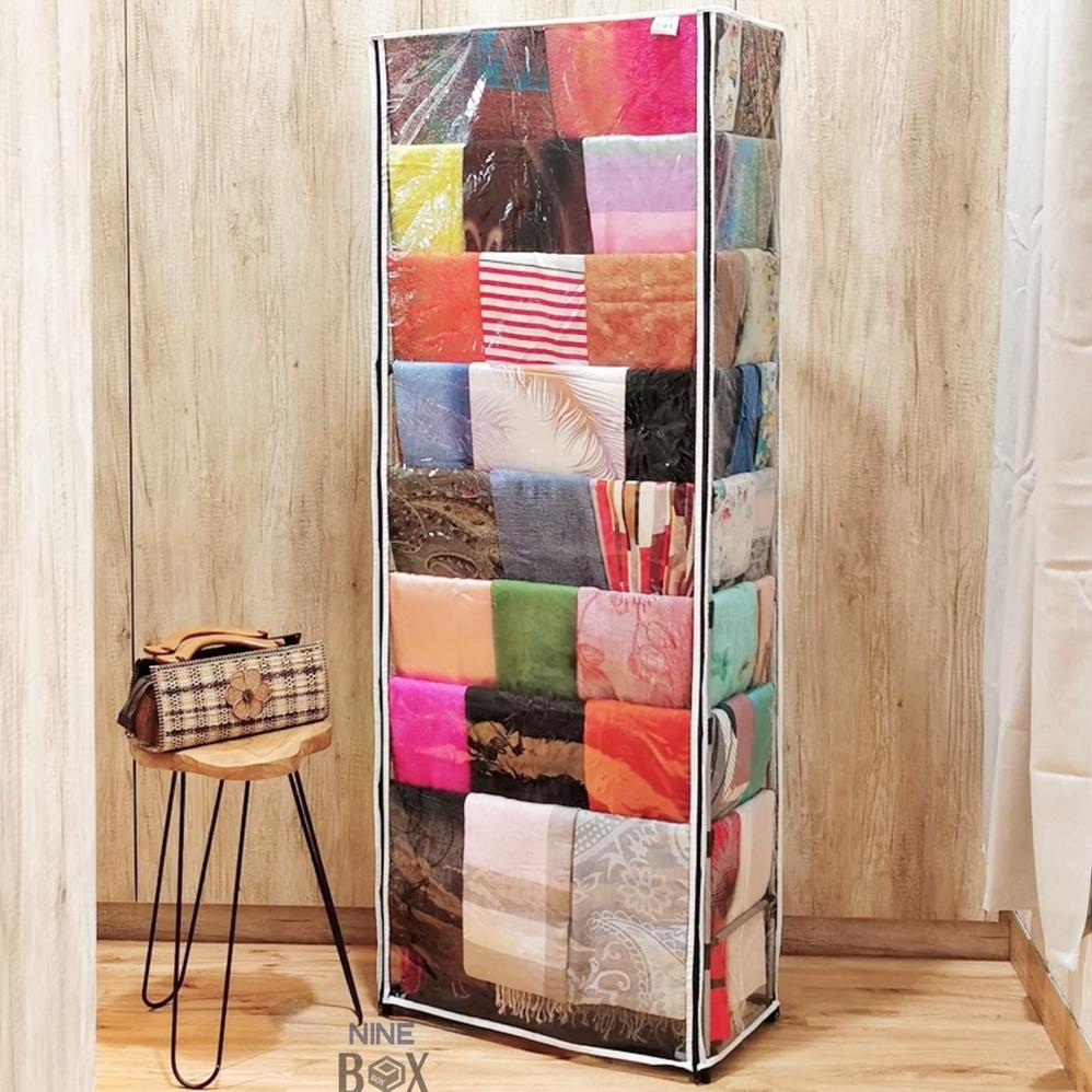 NINE BOX RAK HIJAB/RAK JILBAB/RAK PITA/RAK KERTAS KADO/GANTUNGAN HIJAB/GANTUNGAN JILBAB TERMURAH , .