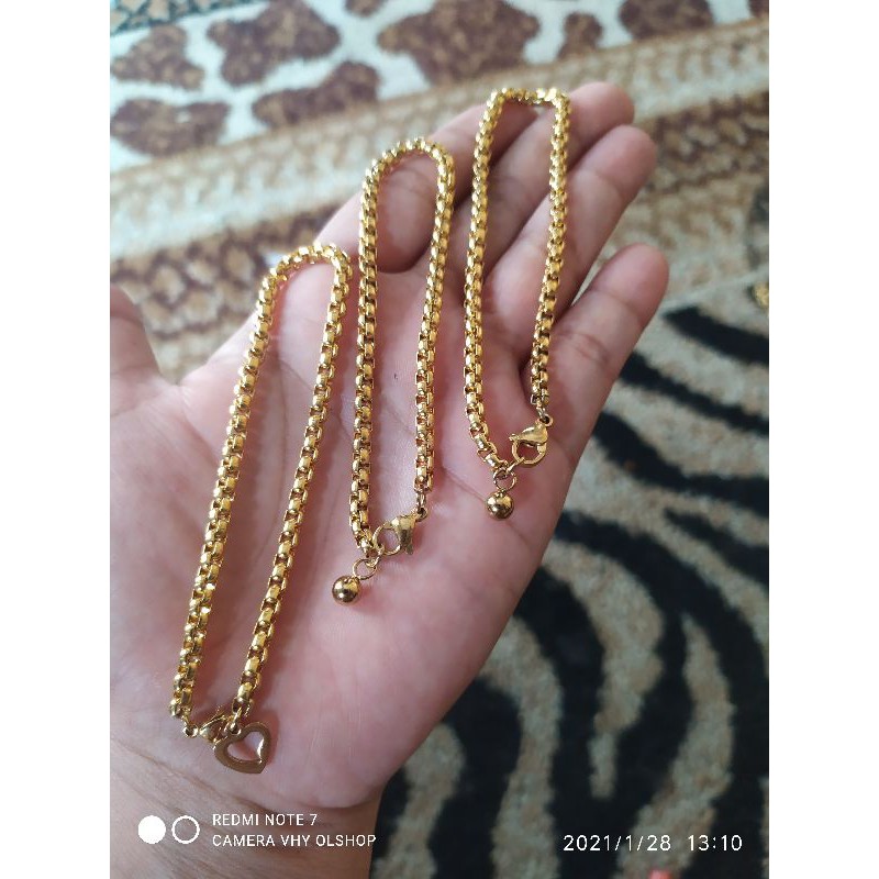 gelang Asli Titanium, Awet tahan lama, tdk luntur, tdk hitam, anti karat selamanya