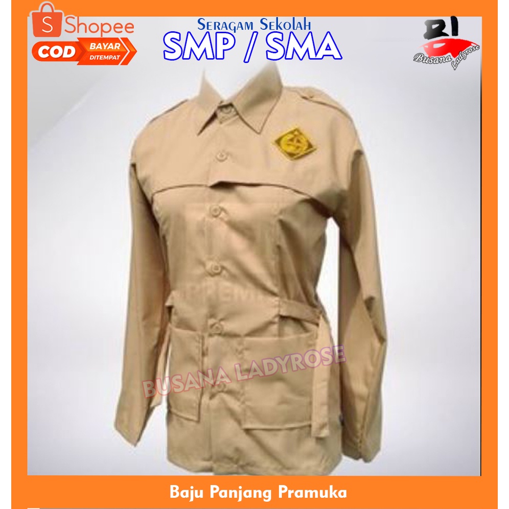 Seragam sekolah smp Baju sekolah Baju pramuka perempuan panjang