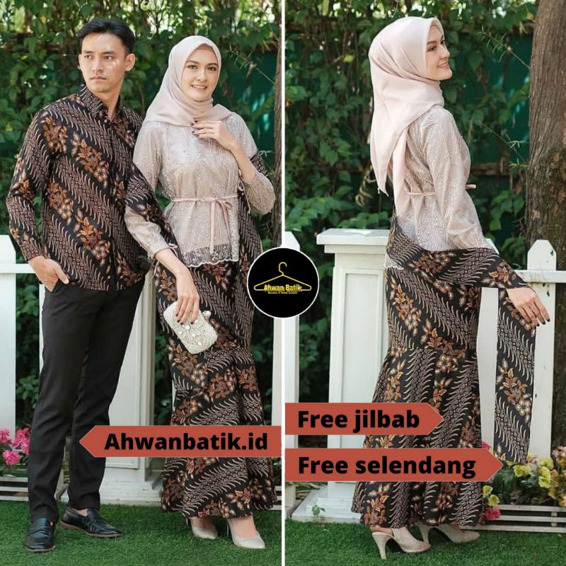 Kebaya Batik Couple Duyung GRATIS JILBAB kebaya wisuda kebaya tunangan kebaya modern