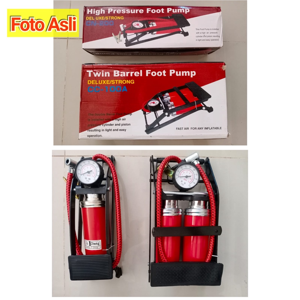 Super RED - Pompa Angin Pompa Injak Kaki Darurat Foot Pump Ban Merah - 1 Tabung