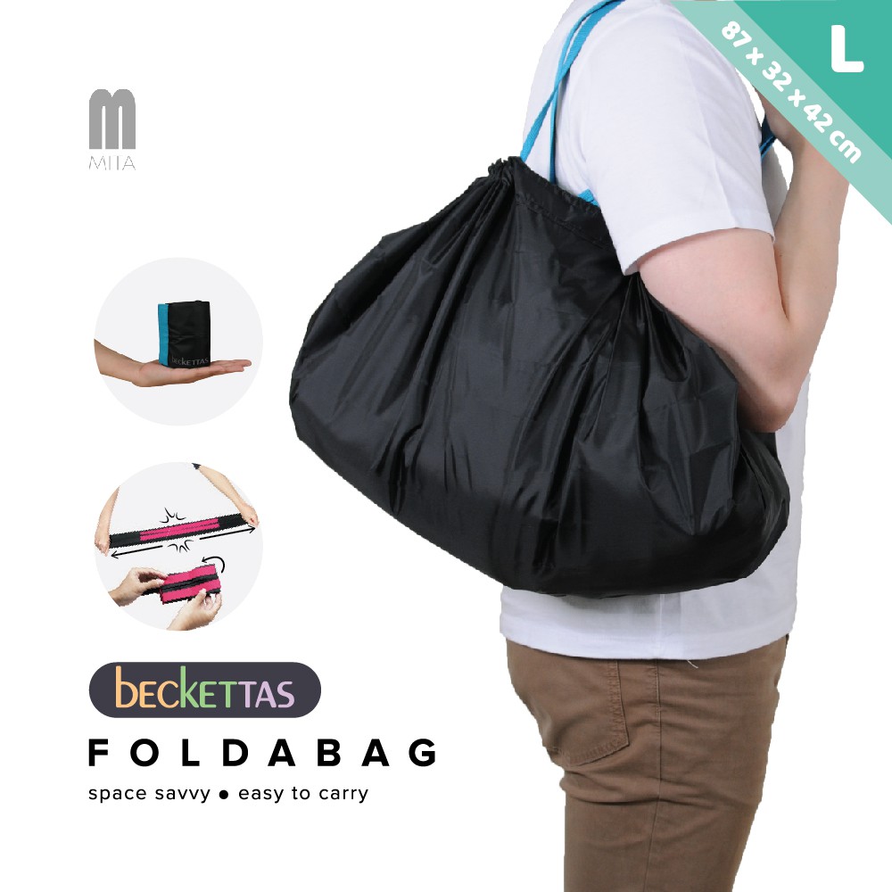 BECKETTAS Tas Kantong Belanja Supermarket Lipat Size S - L/ Eco Bag/ Shopping Bag