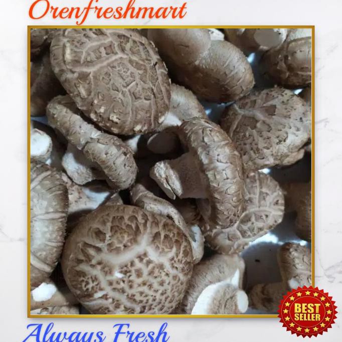 

Promo Awal tahun Jamur Shitake fresh per 200 gram Big Sale