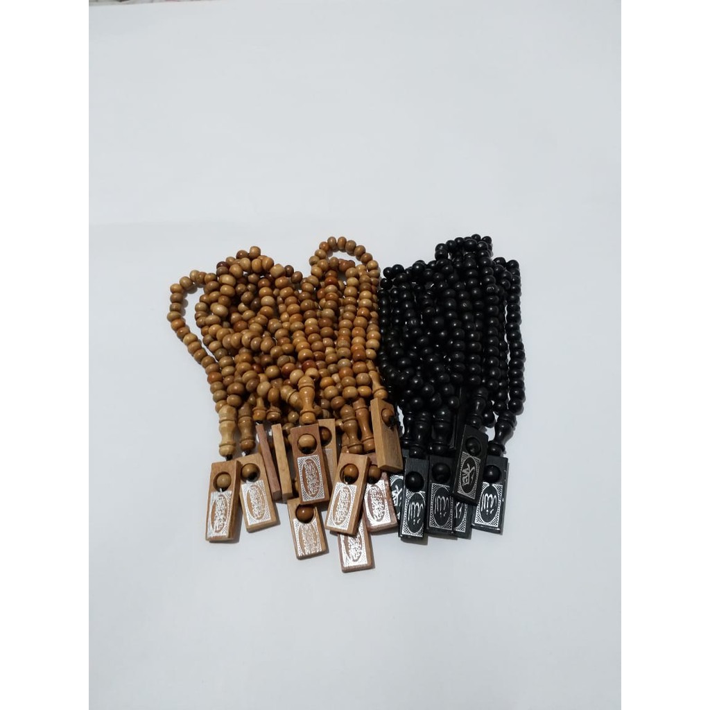 SRS (COD YES) GROSIR 5 PCS Tasbih Tasbeh Kayu 33 Butir Oleh Oleh Haji Umroh Souvenir - Warna Acak