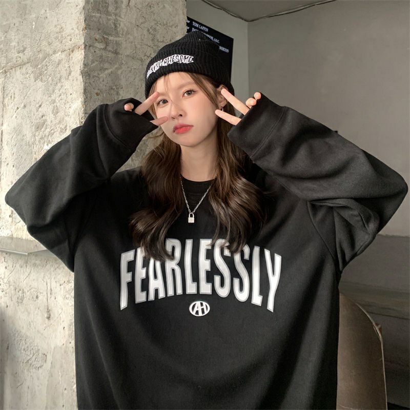 (S - 6XL) Sweater Oversize Jumbo FEARLESSLY Korean Style Unisex Jaket Fleece S M L XL 2XL 3XL 4XL XXXXXL