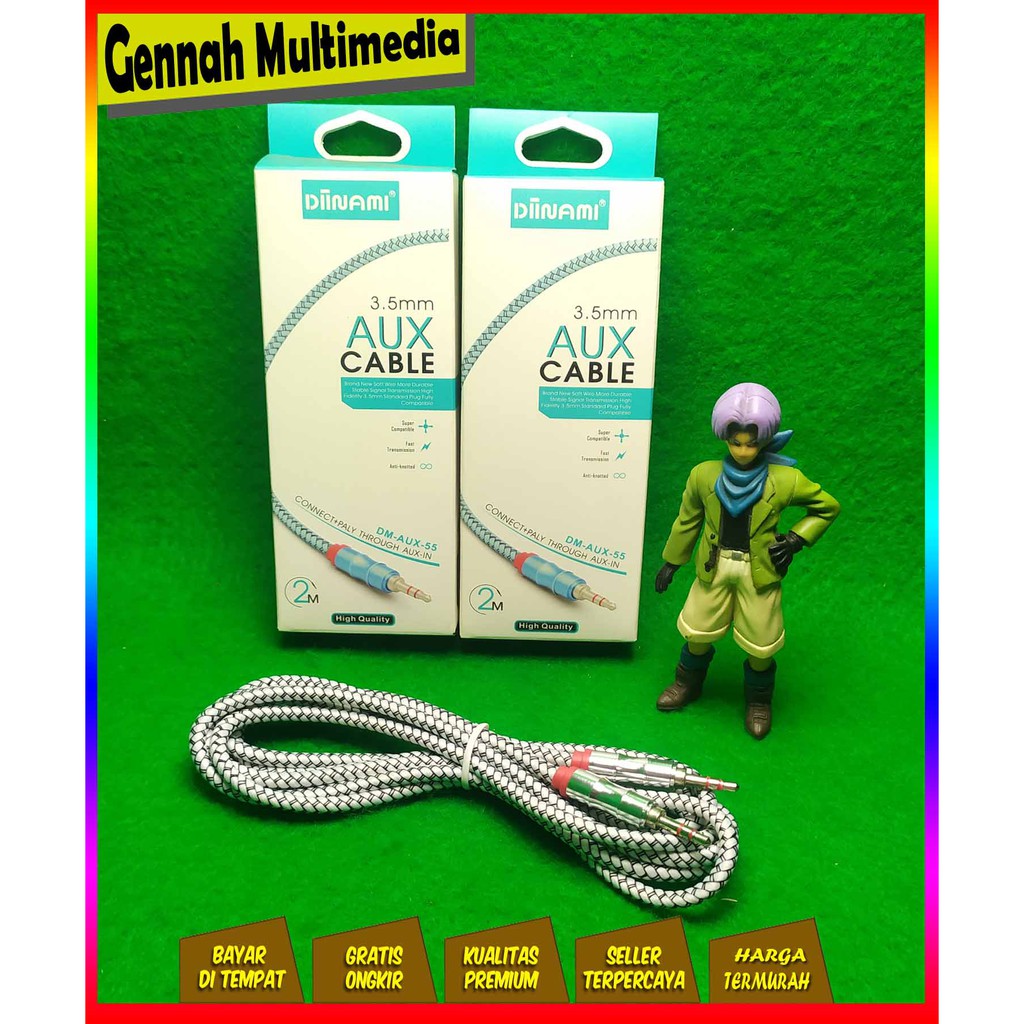 Kabel AUDIO 1 IN 1 2 METER untuk denger music dari hp ke speaker / mobil / sambungan kabel speaker