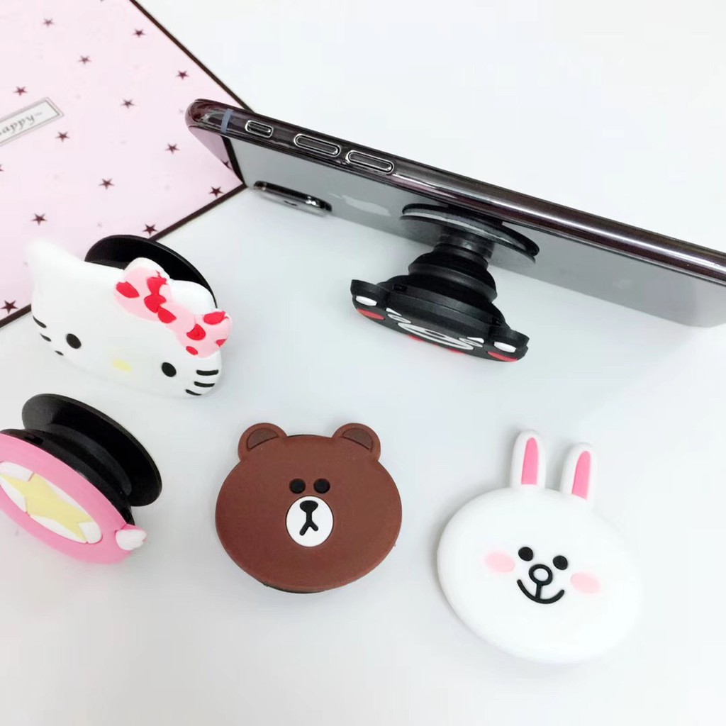 Universal mobile phone bracket Cute 3D Animal airbag rabbit bear phone holder Stand Popsocket