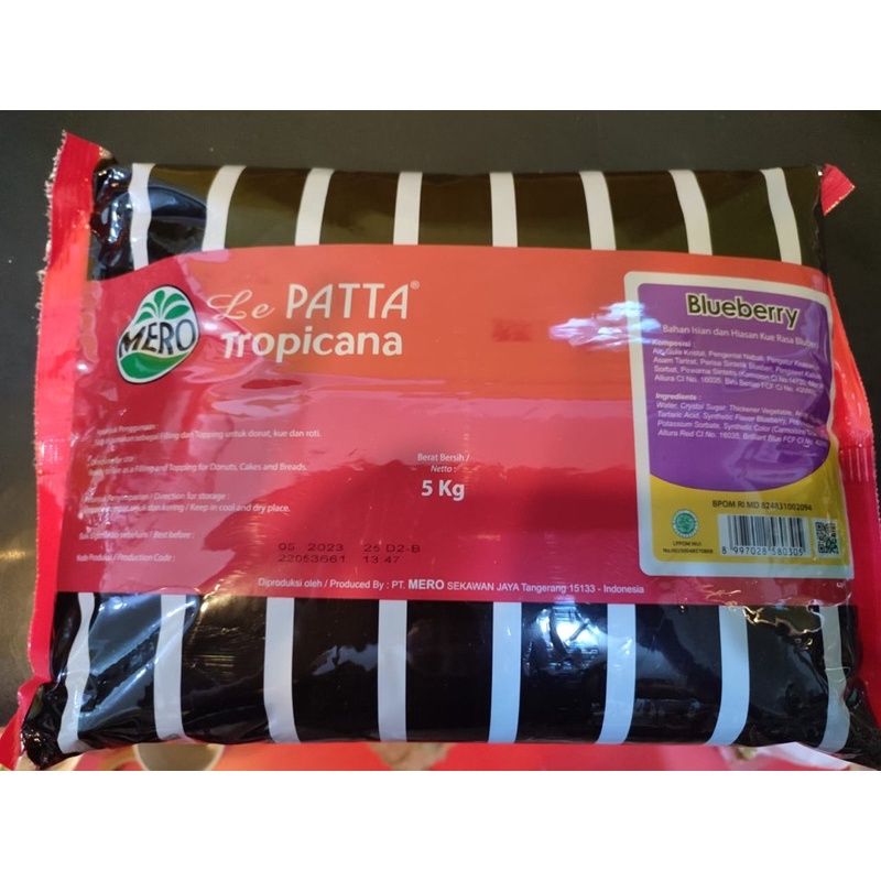 

le patta tropicana selai blueberry dan strawberry kemasan repack 250gr