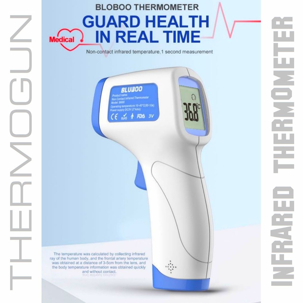 THERMOGUN - THERMOMETER INFRARED - INFRARED THERMOMETER - BLUBOO B668 - CAL-05 - LEELVIS GXG01