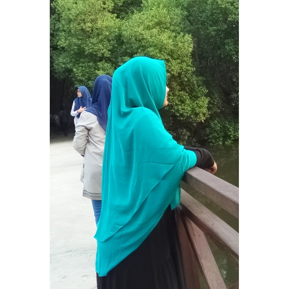 jilbab 2 layer non pet khimar syari murah