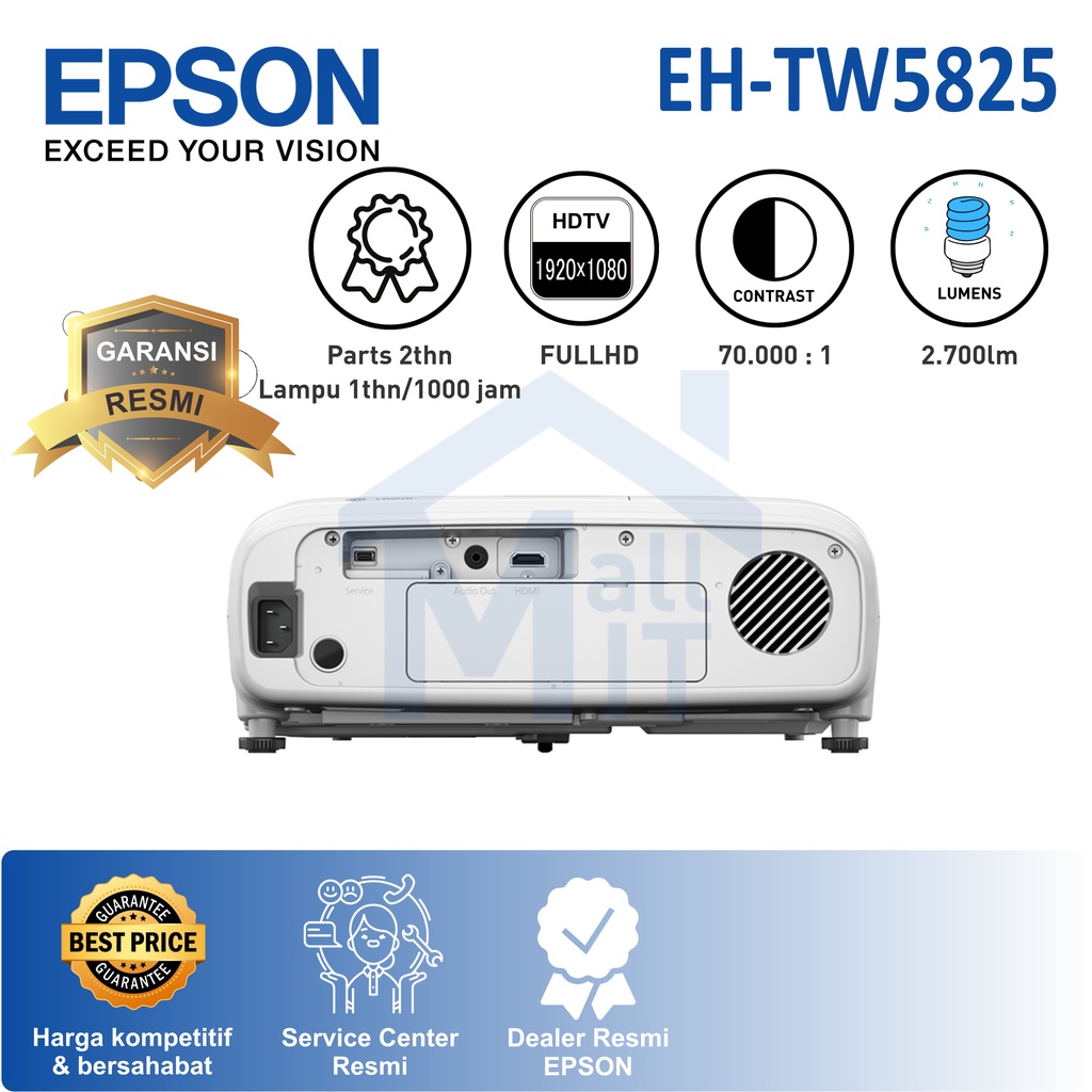 ( Packing Kayu ) Proyektor Epson EH-TW5825 EHTW5825 EH TW5825 1080p Android TV Original