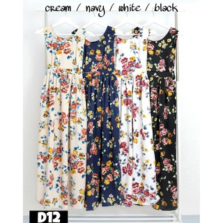  Baju  casual  maxi dress motif bunga panjang pergi jalan  