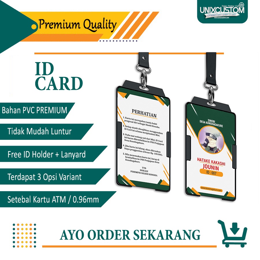 

ID Card 2 Sisi / Card Member / Kartu Anggota / Kartu Pelajar / Kartu Mahasiswa / Dan Sebagainya... Free Lanyard dan ID Holder