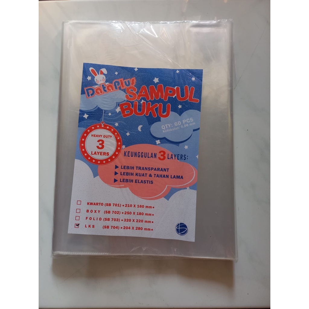 Jual Sampul Plastik Data Plus LKS / A4 utk buku cetak besar uk.20