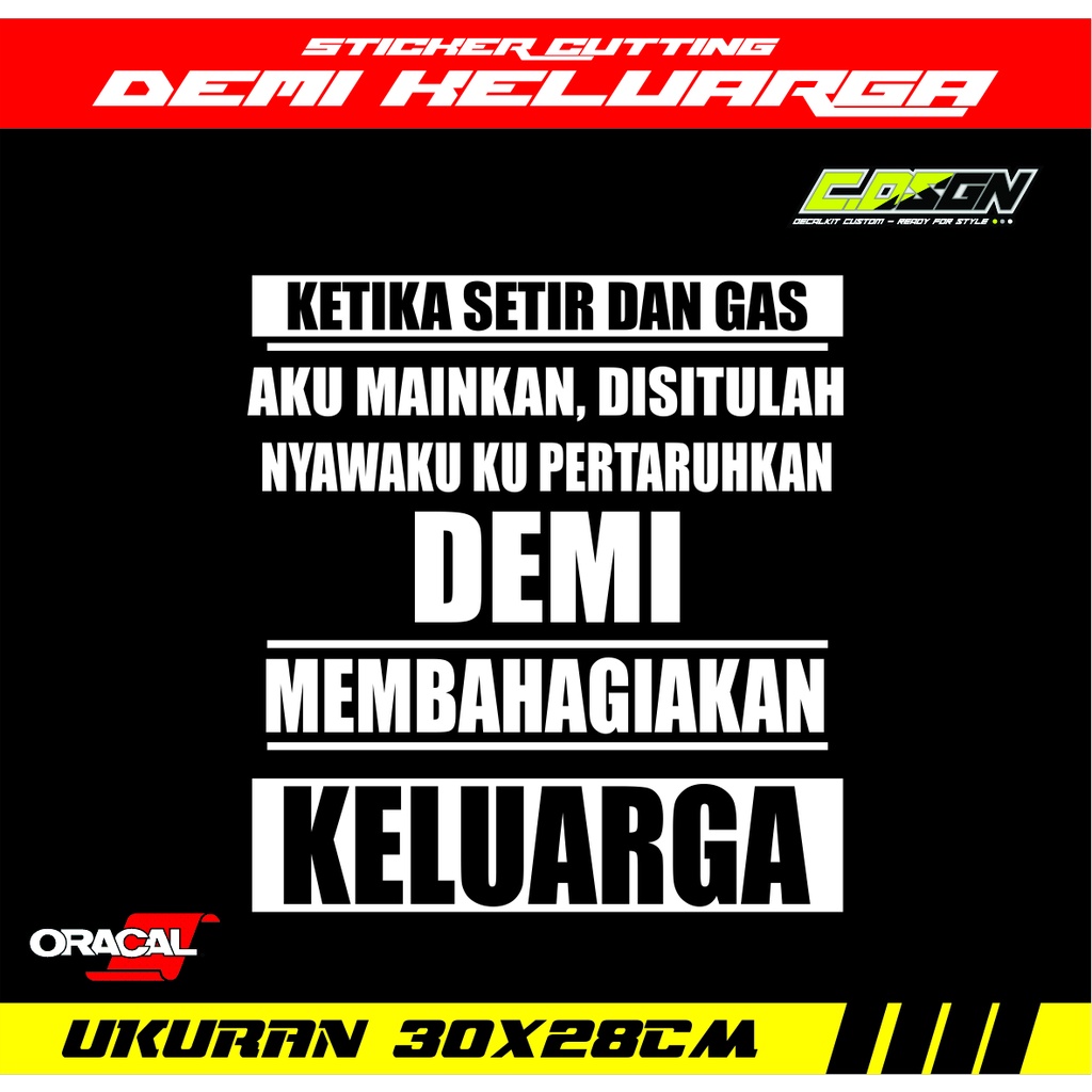 Stiker mobil stiker kata kata ketika setir dan gas