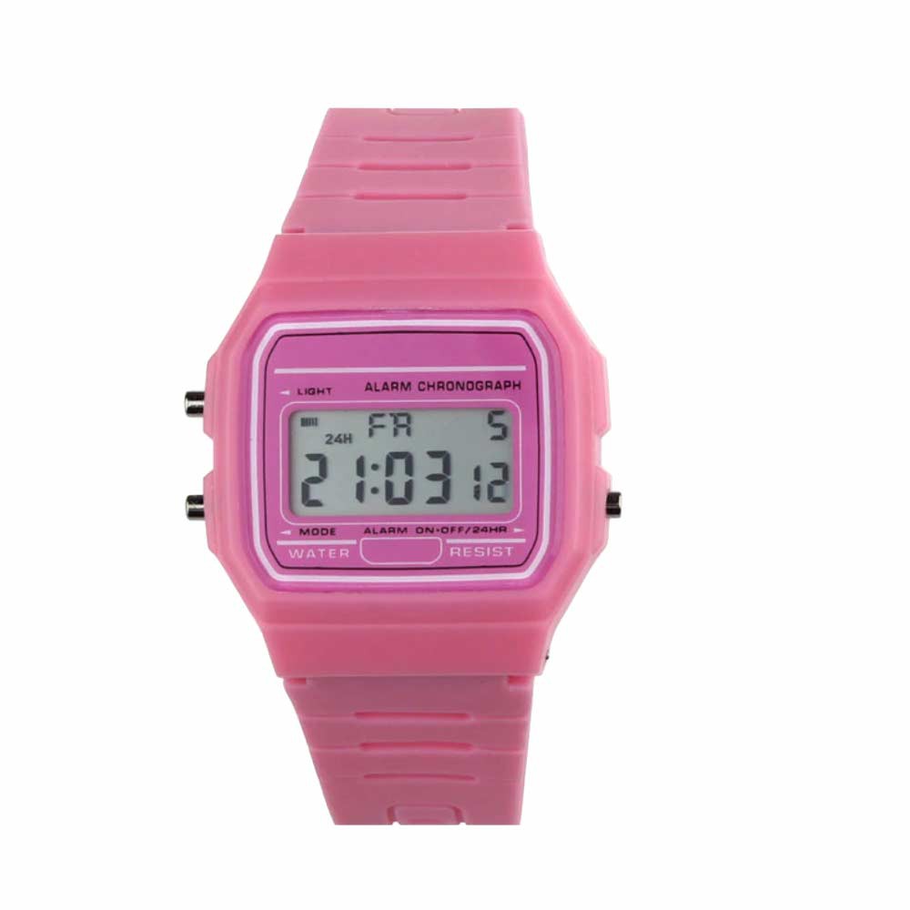 Honax F91W - Pink Muda - Jam Tangan Digital Wanita - Strap Rubber