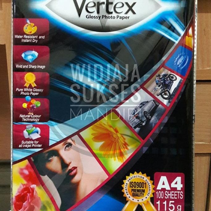 

Kertas Foto Glossy Vertex A4 115 Gram murah Star Seller Termurah