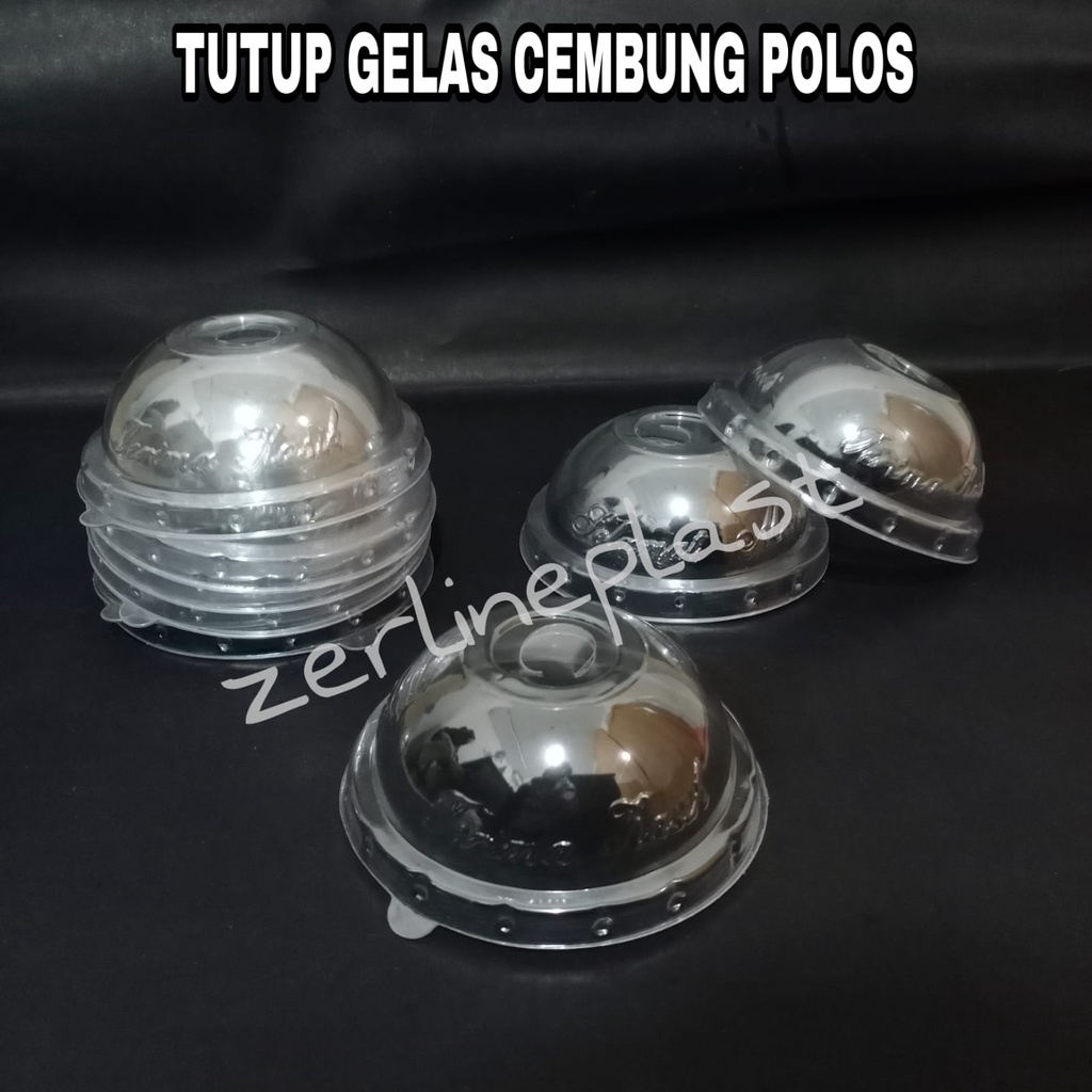 Tutup Gelas Plastik Cembung Polos SUKAWA Bening