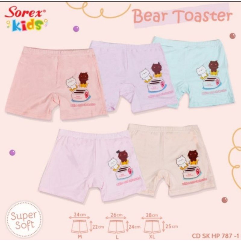 Boxer anak perempuan Sorex kids Hp787 size M,L,XL