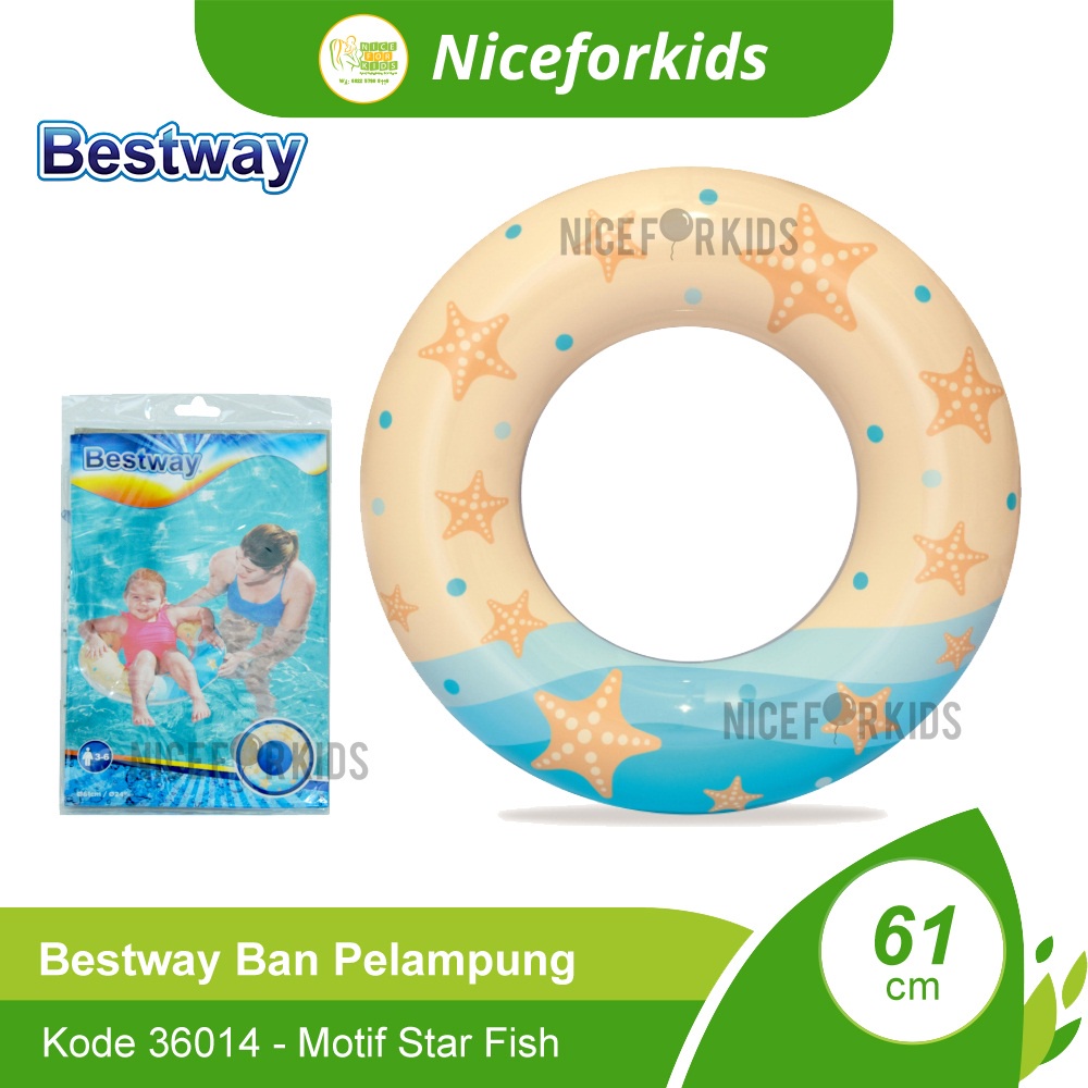 Bestway 36014 Ban Renang Bulat Ukuran 61cm Usia 3-6th / Ban Pelampung Renang Anak