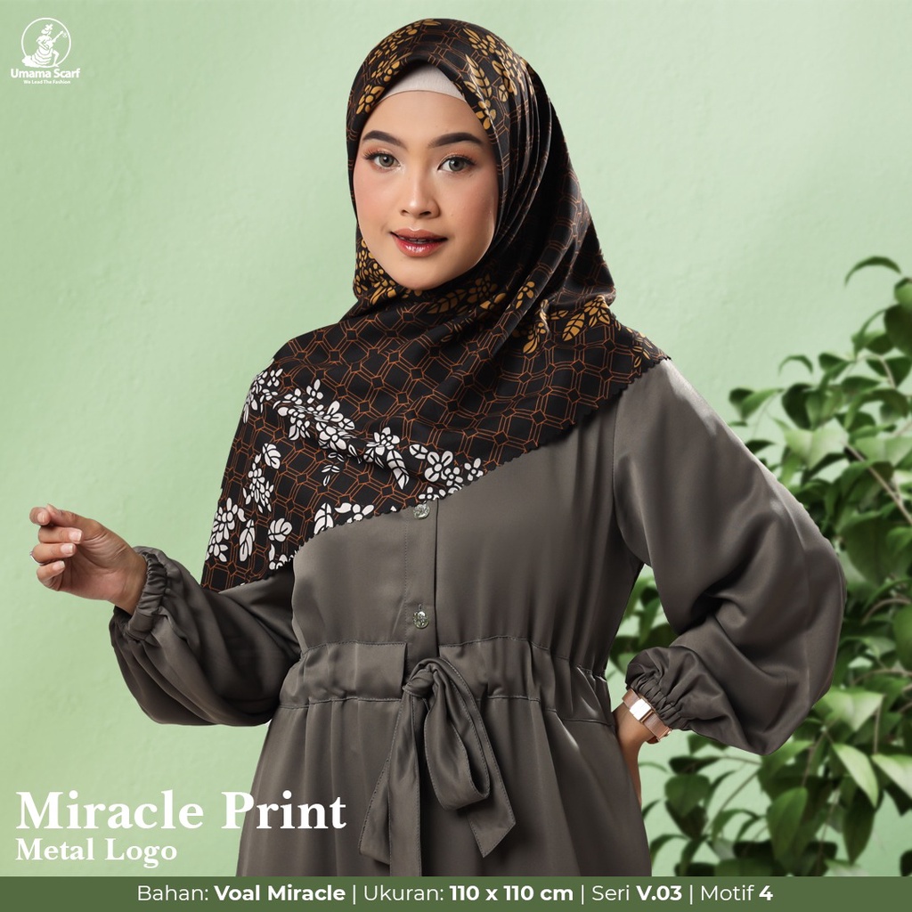 UMAMA Hijab Segiempat Miracle Print Metal Logo