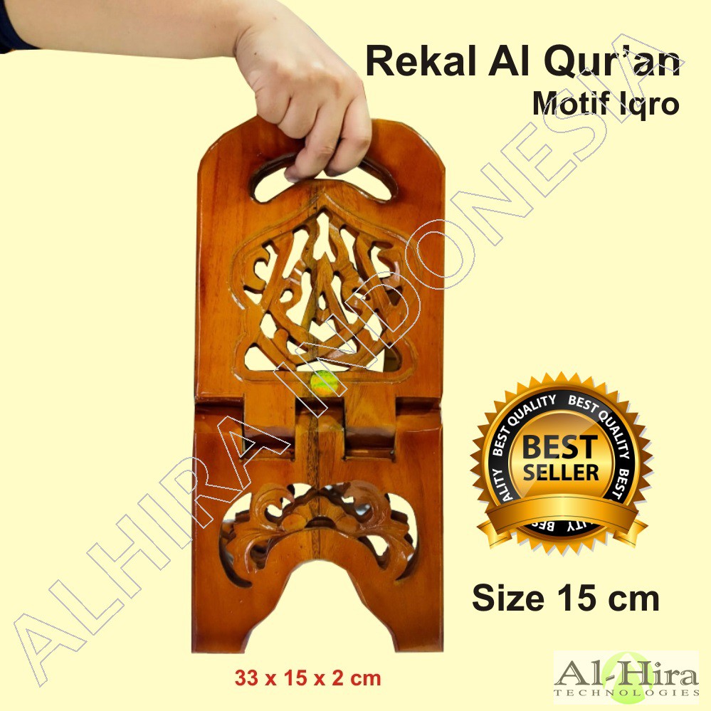 Rekal Meja Lipat Quran / Tatakan Al Quran Motif Kaligrafi Baru 15 cm Promo