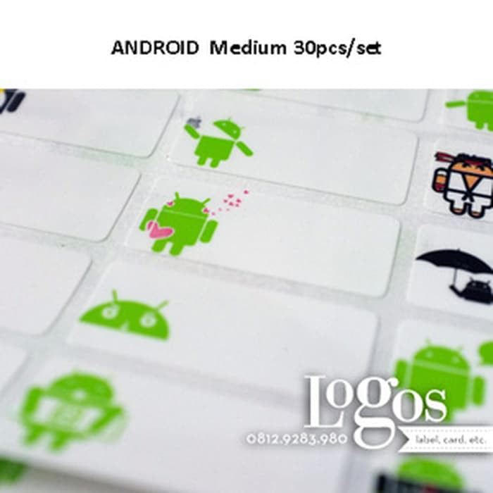 

TERLARIS!! Android Sticker MEDIUM Name Label. Stiker karakter Andy komputer untuk nama di buku, tas,