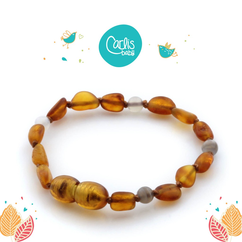 CE61 Gelang Baltic Amber untuk anak mix Botswana Agate Stone BY CARLIS BABY