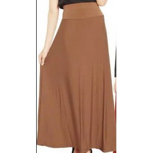 TERLARIS !!! ROK PANJANG JUMBO SPANDEK JERSEY WANITA TERMURAH /  ROK PANJANG MAX BB 80 KG BAHAN PREMIUM BISA COD-MOCCA