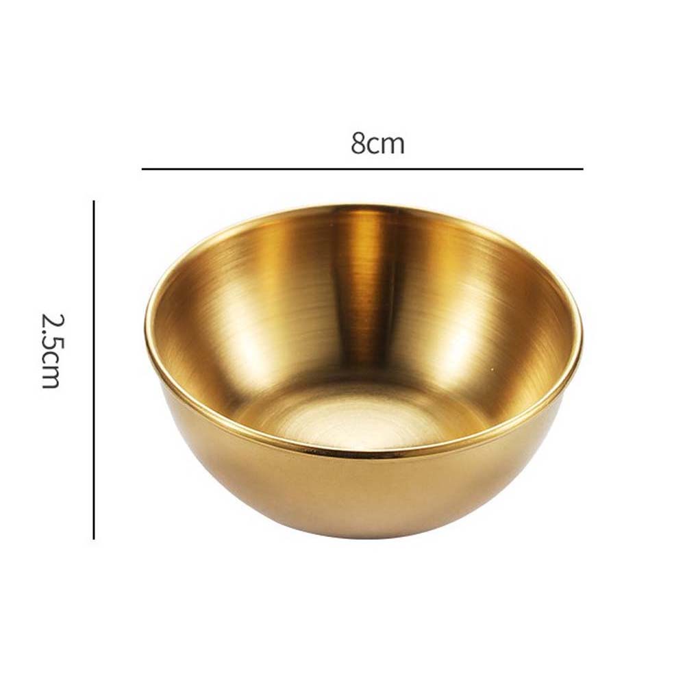 REBUY Durable Sauce Plate 1/4pcs Seasoning Dish Food Snack Dish Tableware Stainless Steel Kitchen Supplies Household Round Multipurpose Small Bowl/Multicolor