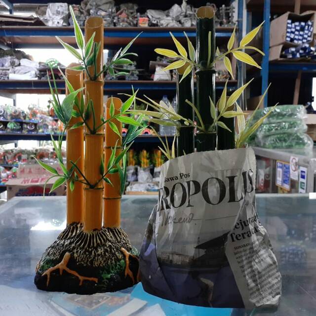 Hiasan  aquarium  bambu