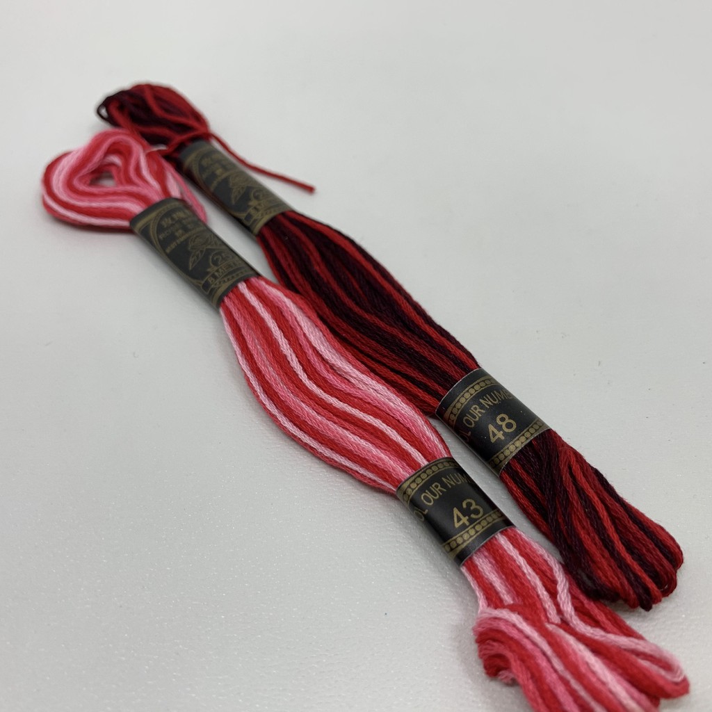 Benang Sulam Rose Gradasi - Sembur - Kombinasi - 2 Warna - Two Tone Merah