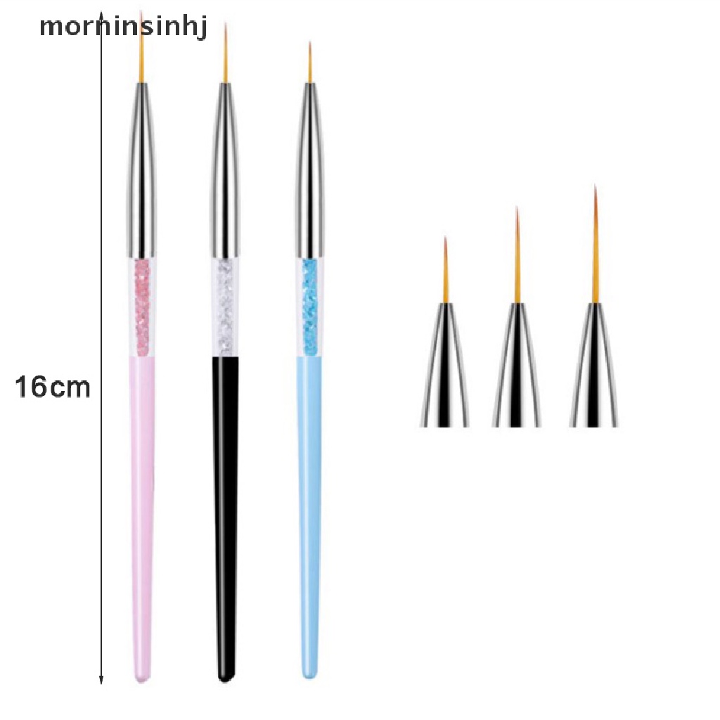 Mornin 3pcs / Set Pen Ukir / Lukis Kutek Gel Uv Akrilik Untuk Nail Art