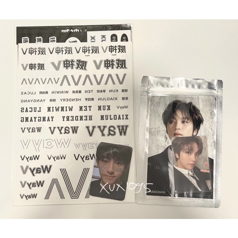 wts haechan 4x6 photoset universe let’s play ball, winwin tattoo sticker set