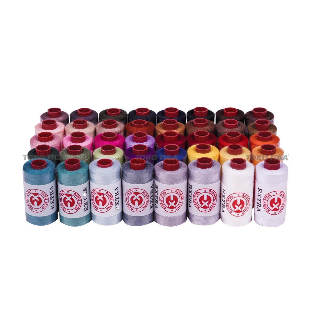 Benang Jahit Polyester 500 Yard 450 Meter 40/2 Merek EXTRA - Set B