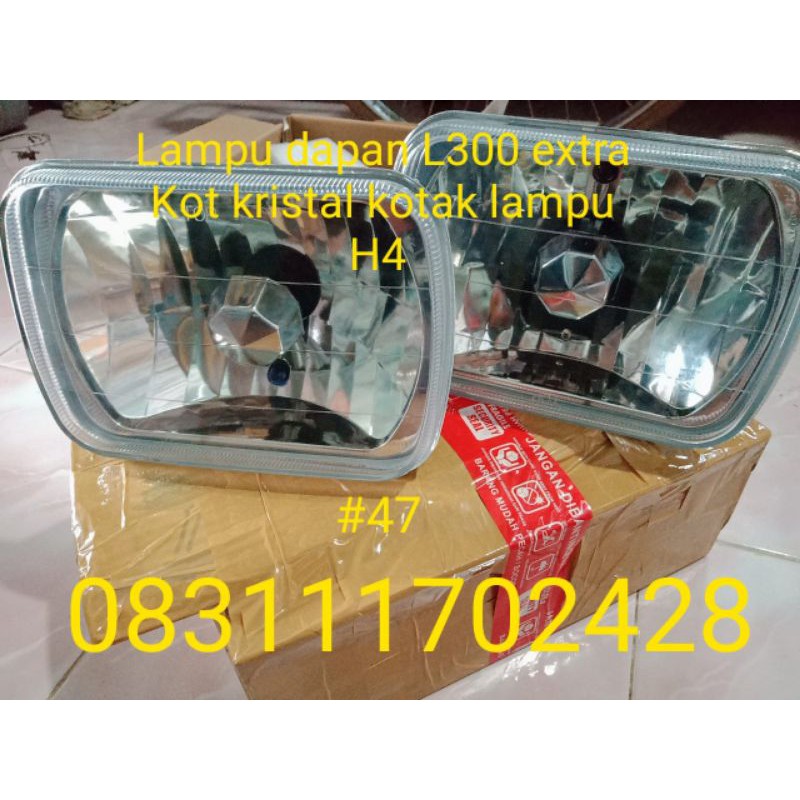 lampu dapan L300 extra kotak kristal kotak lampu H4