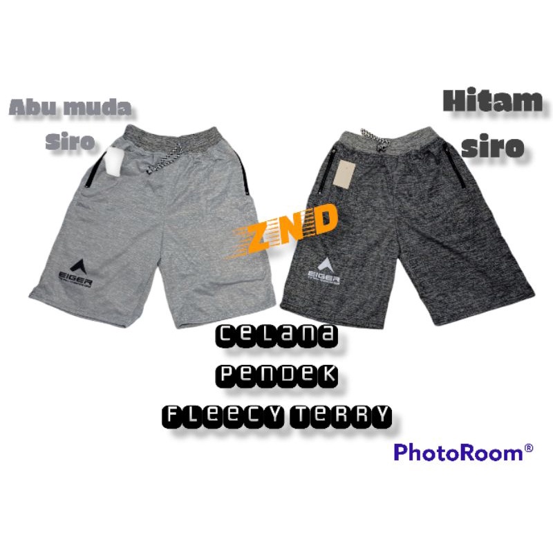 Celana Pendek Boxer Rip Kantong Resleting Bahan Fleece Terry Tebel Adem