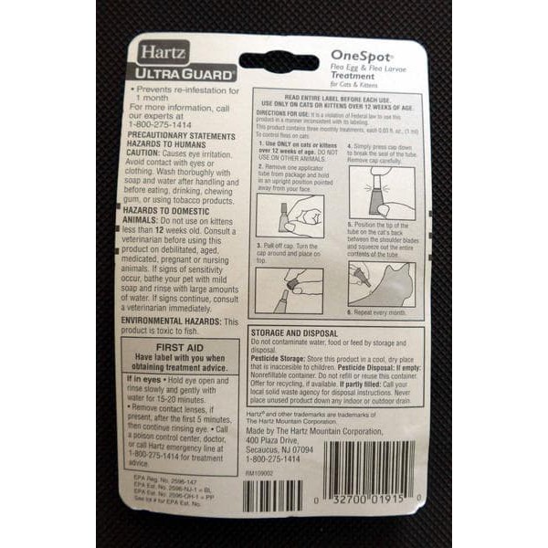 hartz ultraguard one spot for cats