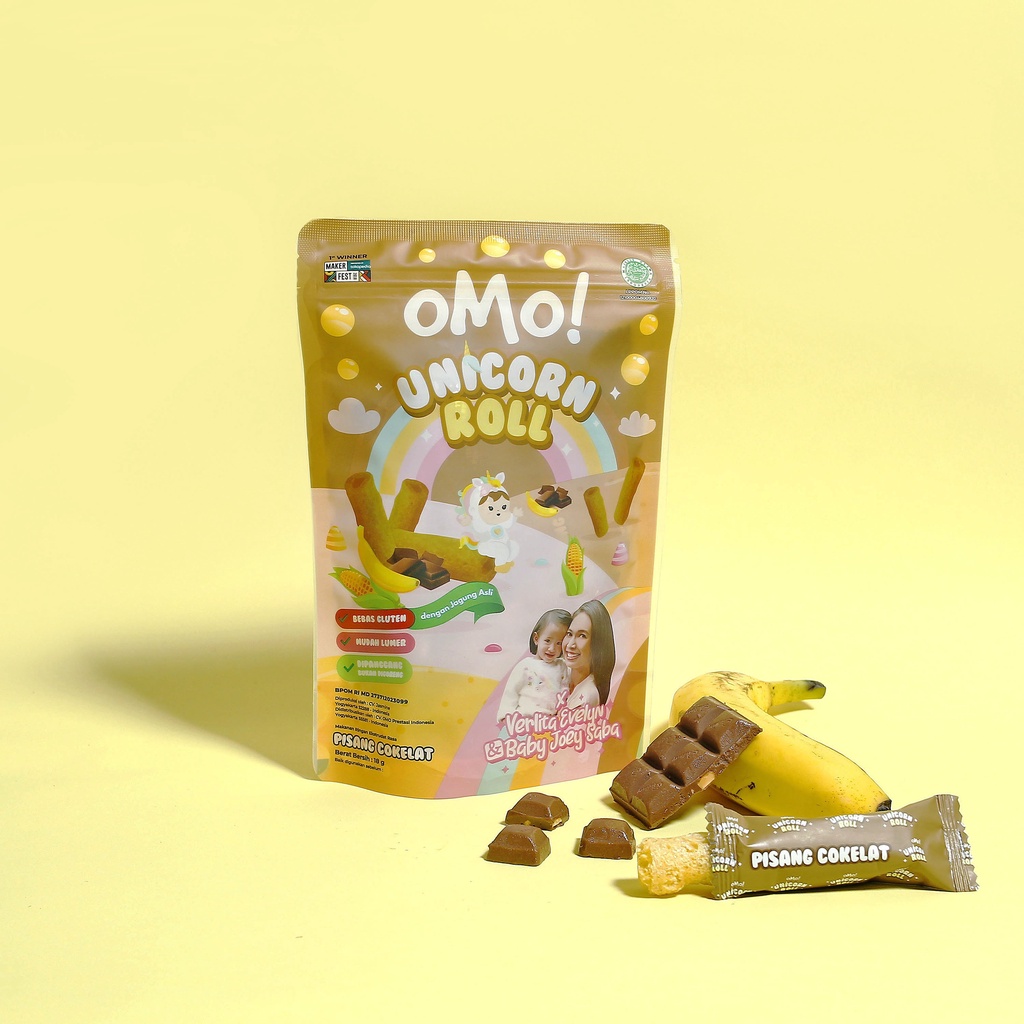 OMO Unicorn Roll 18gr - Snack Sehat Bayi - Cemilan Anak - Omo! Healthy Snack