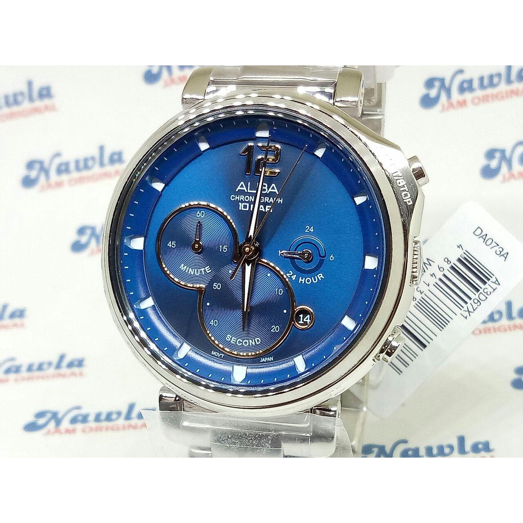 Alba Quartz AT3D67X1 Chronograph Blue Dial - Jam Tangan Pria AT3D67