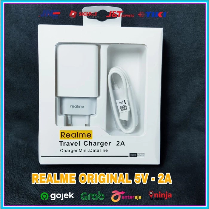 Charger Realme C11 C12 C15 ORIGINAL 100% Micro USB 2A Resmi Indonesia Putih