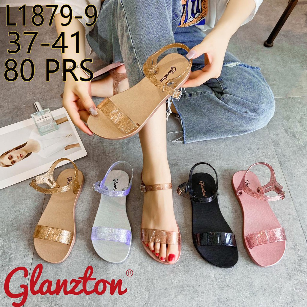 9 1879 GLITTER GLANZTON  Sendal Tali Wanita Jelly  