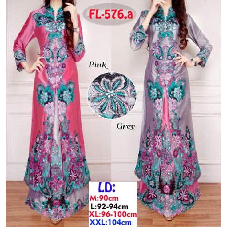 SUPER SALE  FL-576,a Stelan kebaya bordir gamis bhn tafeta&rok karet kanan kiri  FREE ONGKIR