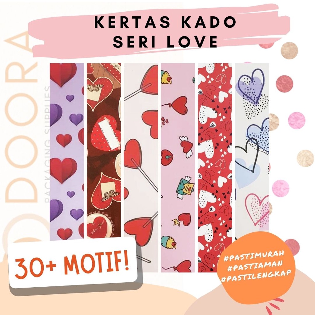 Kertas Kado Wrapping Paper Sansan Wawa Seri Love Valentine